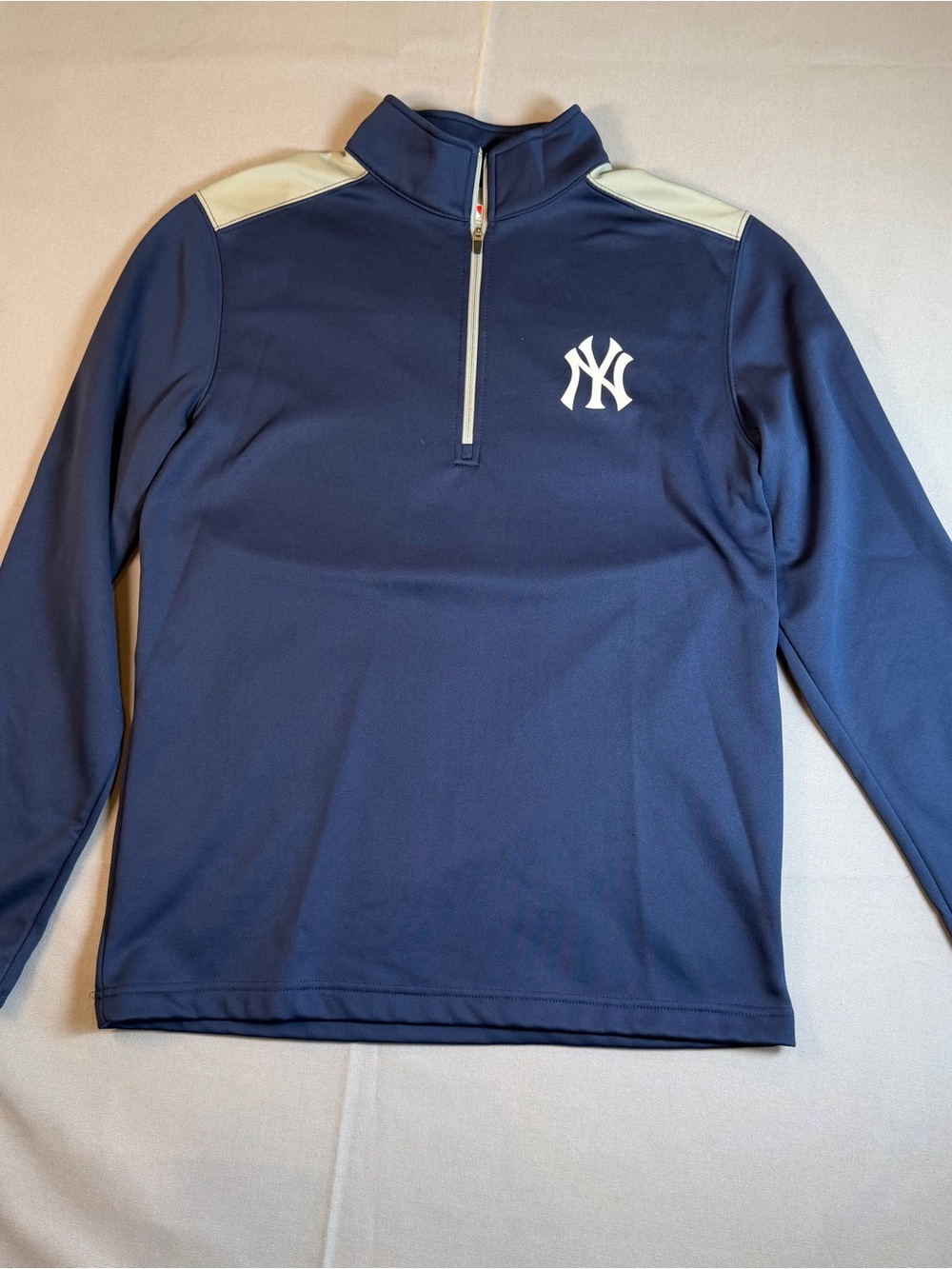 Genuine Merch MLB Men’s szM Navy&Grey New York Yankees Quarter-Zip Pullover